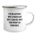 Funny Author Gifts for Him, Unique Camping Mug from Friends or Family, Author Inspiration Mugs for Writers and Authors, Christmas Unique Gifts