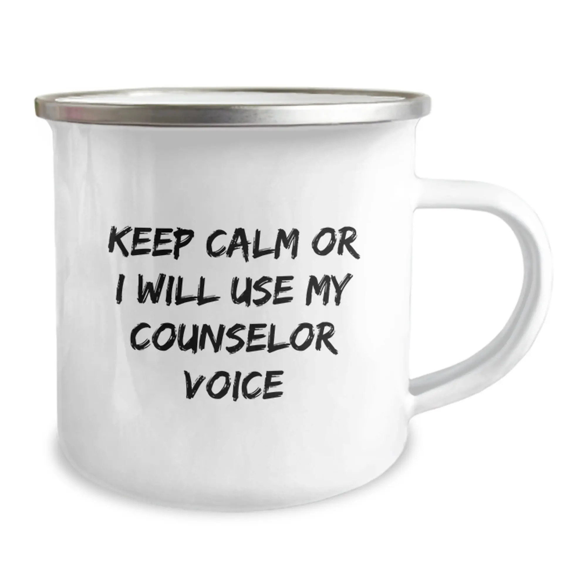 Funny Counseling Gifts for Dad, Counseling Mug for Father's Day, Unique Camping Mug with Keep Calm Or I Will Use My Counselor Voice Quote - Image 2