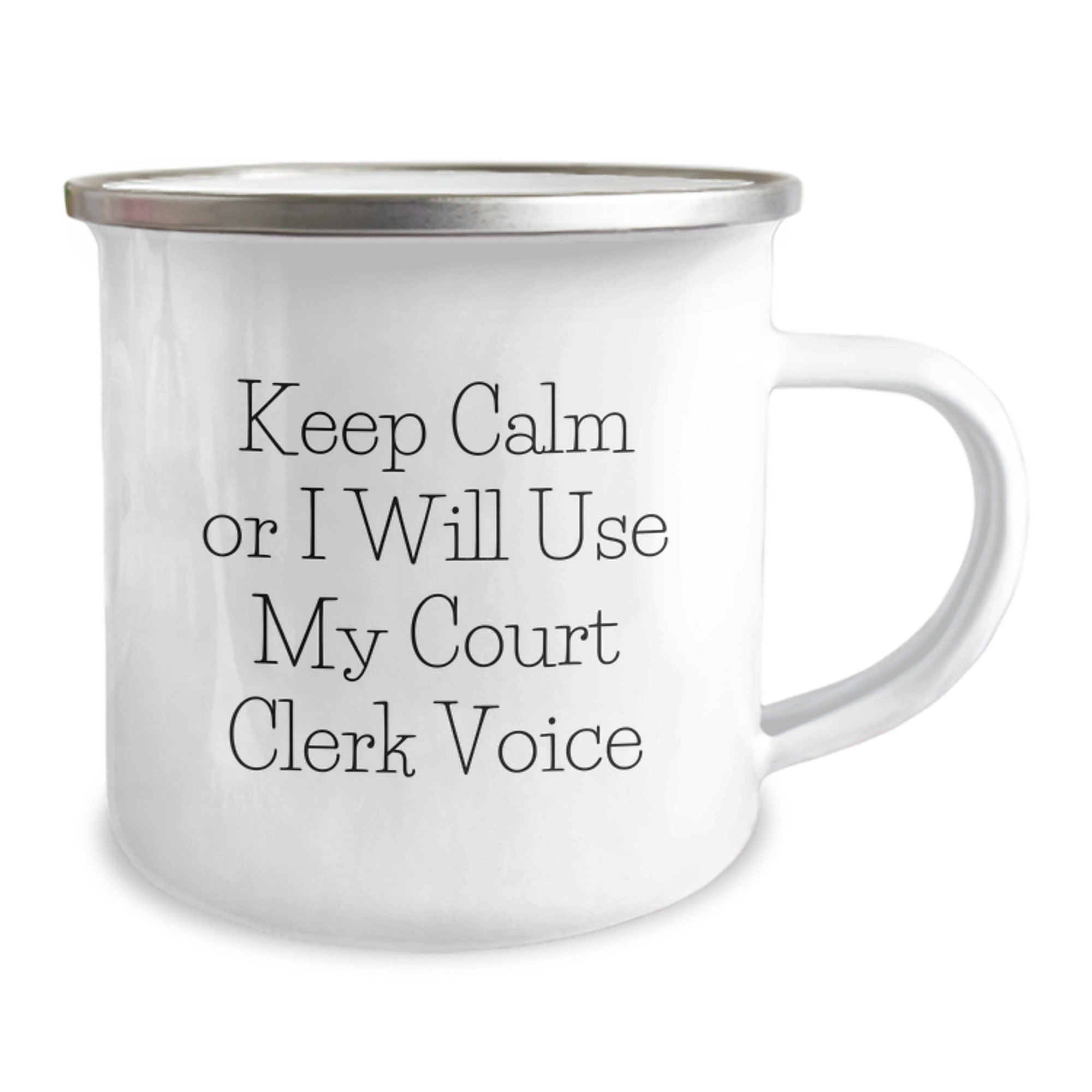 Funny Court Clerk Gifts for Him - Valentine's Unique Ideas, Court Clerk Humor, Camping Mug for Men, 'Keep Calm Or I Will Use My Court Clerk Voice' Quote - Image 2
