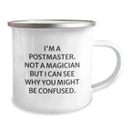 Funny Postmaster Gifts, Camping Mugs for Men, Women, or Friends, Unique Christmas Unique Gifts from Postmaster to Family
