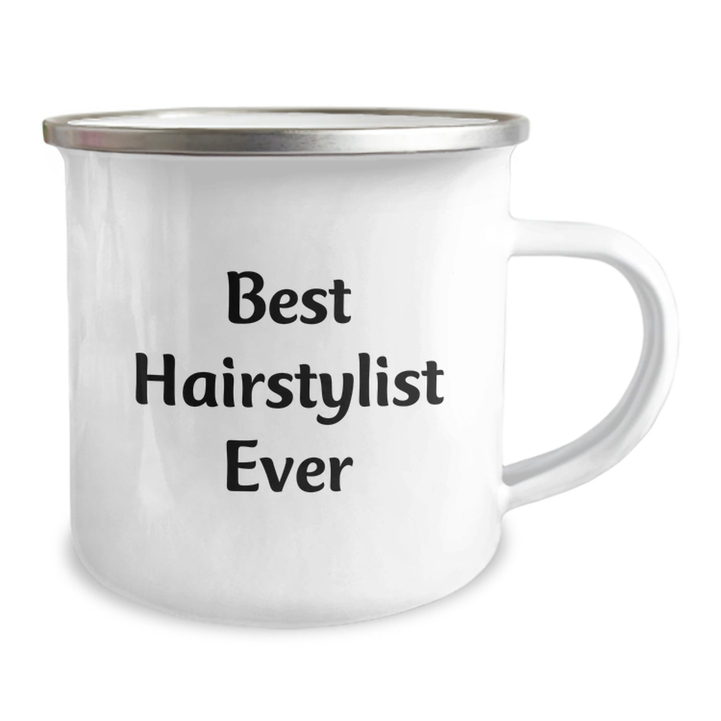 Funny Hairstylist Gifts for Friends - Best Hairstylist Ever Quote on Camping Mug, Gifts from Family for Hairstylist, 12 oz Stainless Steel with Enamel Finish - Image 2