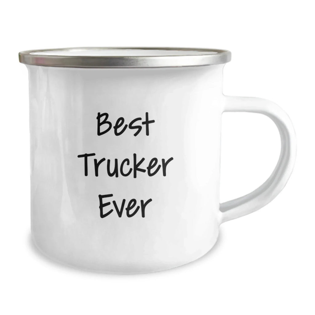 Funny Trucker Gifts from Family for Best Trucker Ever, Christmas Unique Trucker Mugs, Camping Trucker Mug