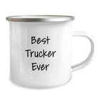 Funny Trucker Gifts from Family for Best Trucker Ever, Christmas Unique Trucker Mugs, Camping Trucker Mug