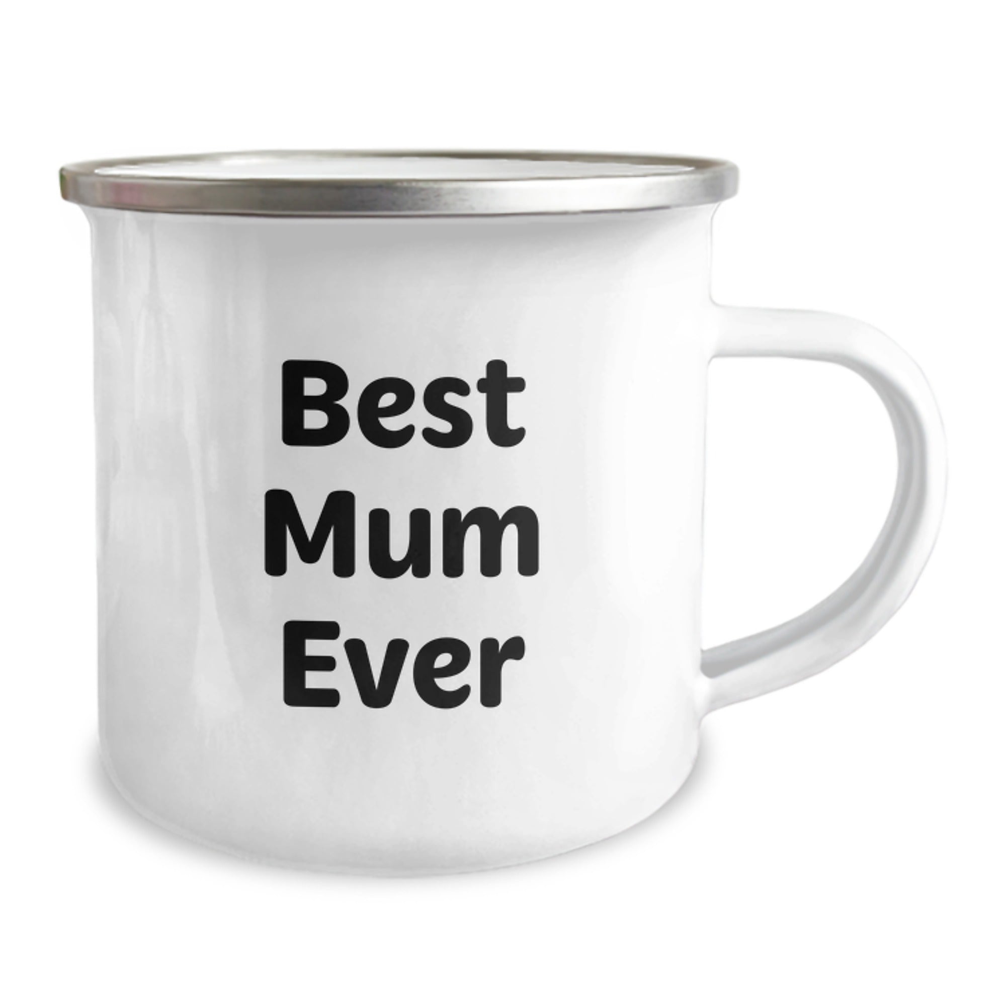 Funny Gift for Mum from the Family - Best Mum Ever Camping Mug for Christmas - Stainless Steel with Enamel Finish