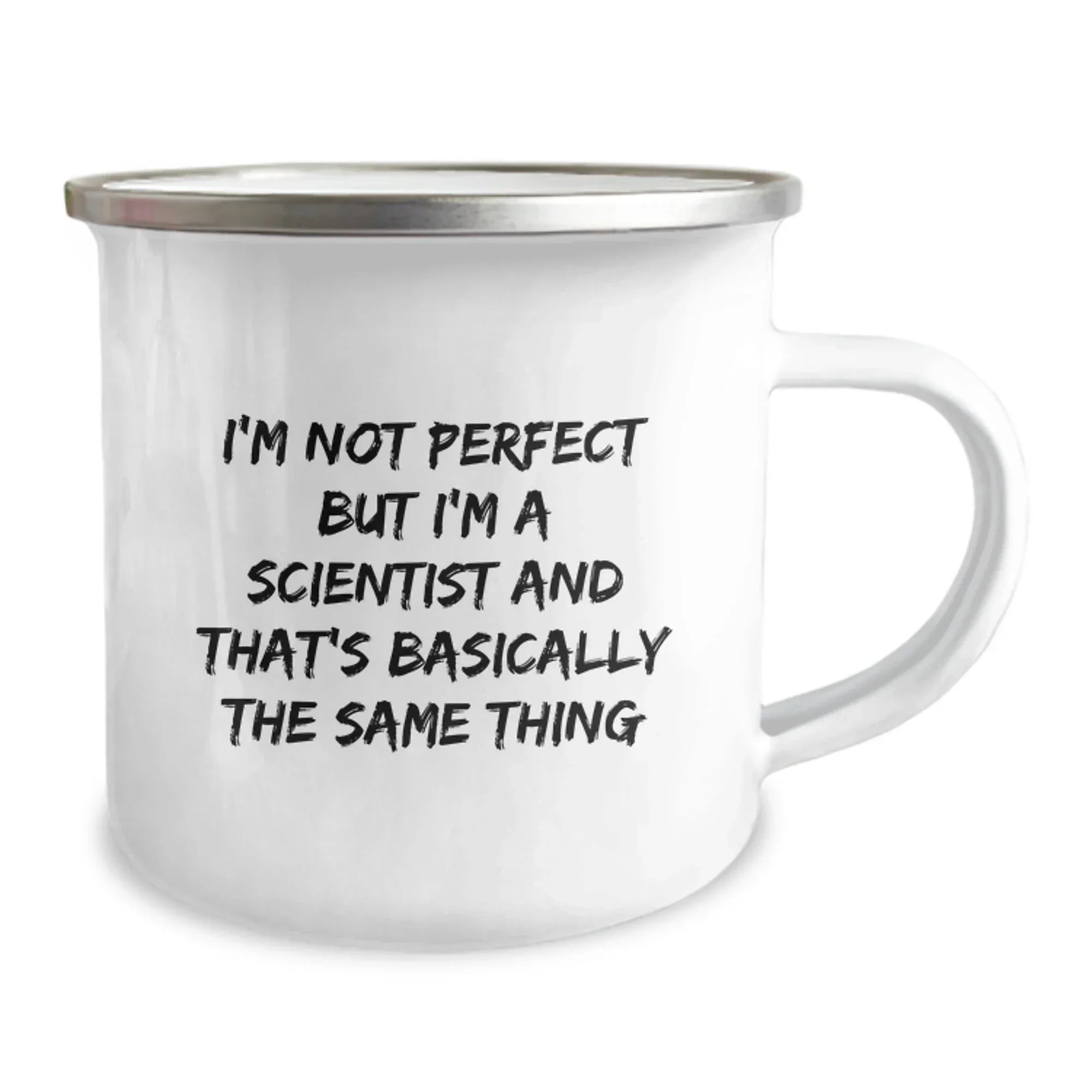 Funny Scientist Gifts for Men, Unique Camping Mug for Him, I'm Not Perfect But I'm A Scientist And That's Basically The Same Thing - Christmas Unique Gifts from Friends, Coworkers, Family