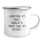 Auditor Gifts - Funny Camping Mug, Gifts from Dad to Auditor, World's Best Dad By Night, Graduation Unique Gifts for Auditor