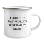 Funny Florist Gifts for Sweetheart, World's Best Dad Camping Mug, Valentine's Unique Ideas Gifts from Men to Women