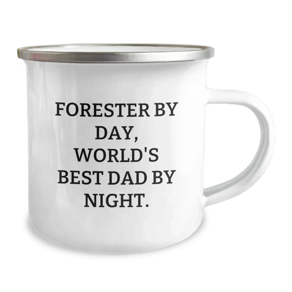 Forester Gifts for Men, Funny Camping Mug, 'Forester By Day, World's Best Dad By Night', Unique Christmas Unique Gifts from Men