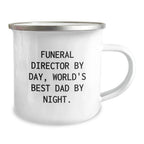 Funny Funeral Director Gifts from Men, Christmas Unique Mugs for Funeral Director By Day, World's Best Dad By Night.