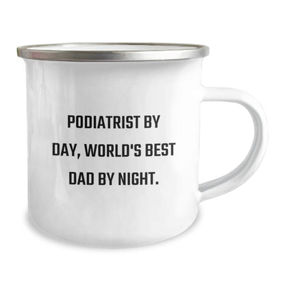 Funny Podiatrist Gifts for Birthday - Camping Mug by Podiatrist By Day, World's Best Dad By Night. Gifts from Men - Image 2