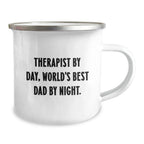 Therapist Funny Quote Camping Mug, Gifts from Dad to Therapist, Christmas Unique Mugs for Therapist, Camping, and Hiking