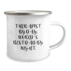Gifts from Men, Therapist Gifts for Christmas Unique - 'Therapist By Day, World's Best Dad By Night', Funny Camping Mug, 12 oz Stainless Steel