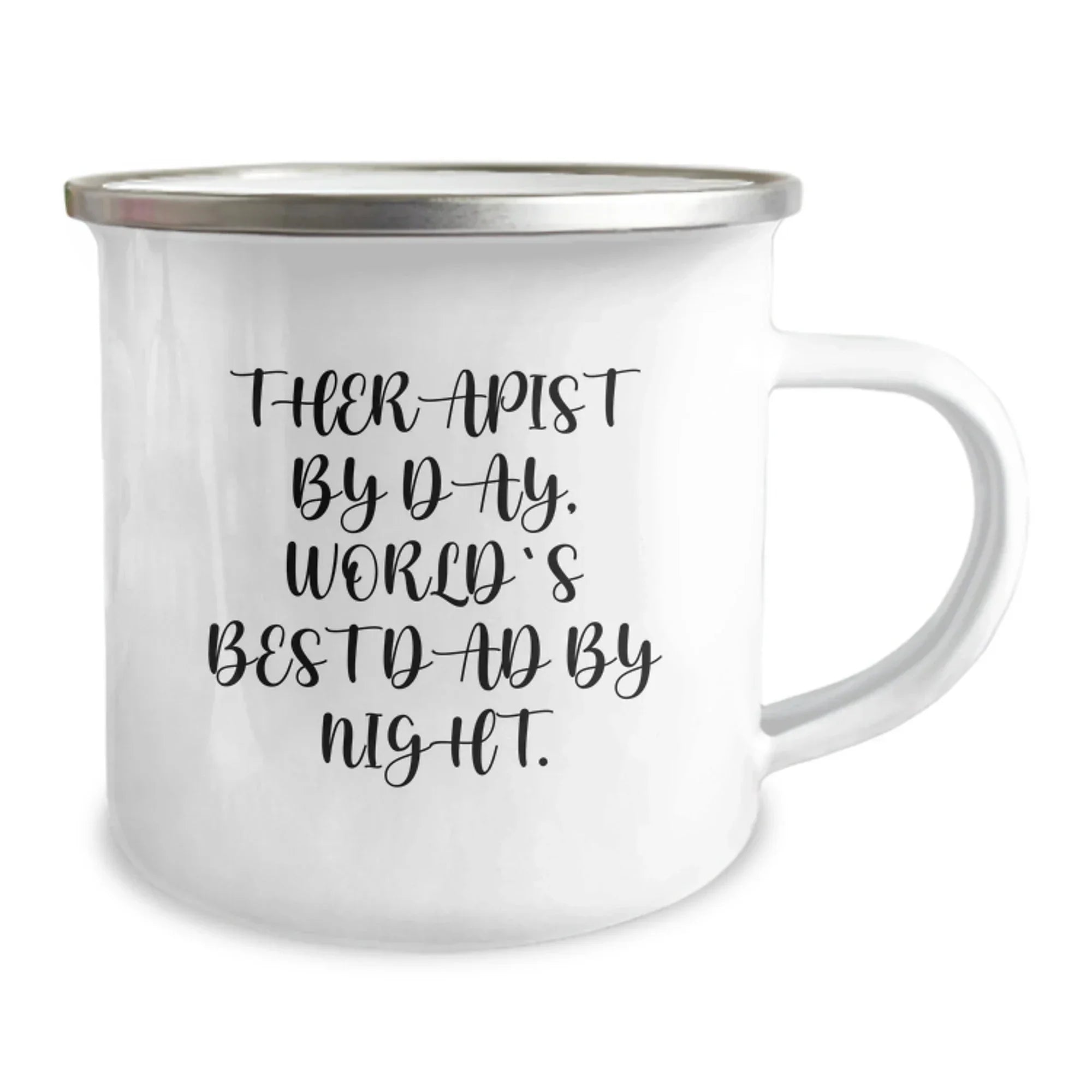 Gifts from Men, Therapist Gifts for Christmas Unique - 'Therapist By Day, World's Best Dad By Night', Funny Camping Mug, 12 oz Stainless Steel
