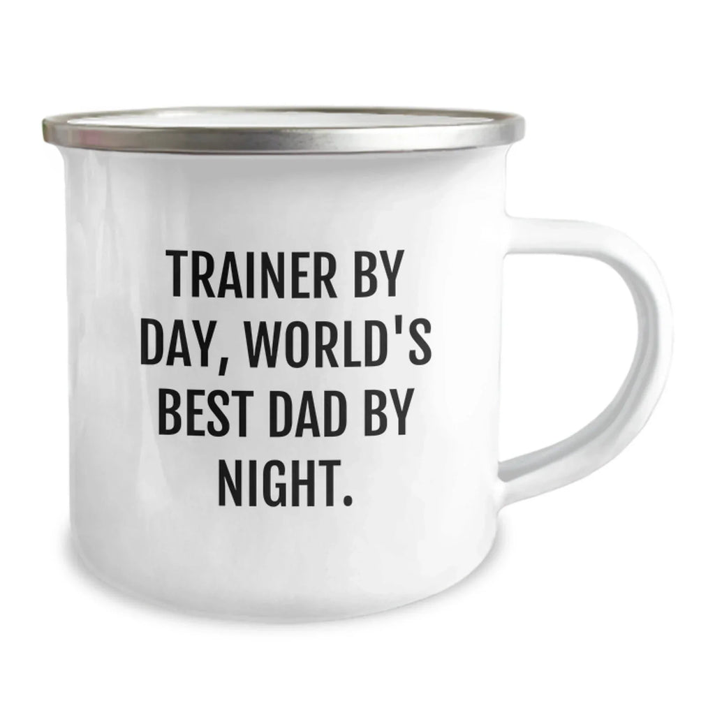 Funny Trainer Gifts from Men for Christmas Unique Trainer Camping Mugs - Trainer By Day World's Best Dad Night, Trainer Lover Mug, Trainer Dad