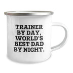 Funny Trainer Gifts from Loved Ones, Trainer By Day World's Best Dad Camping Mug, Valentine's Unique Ideas