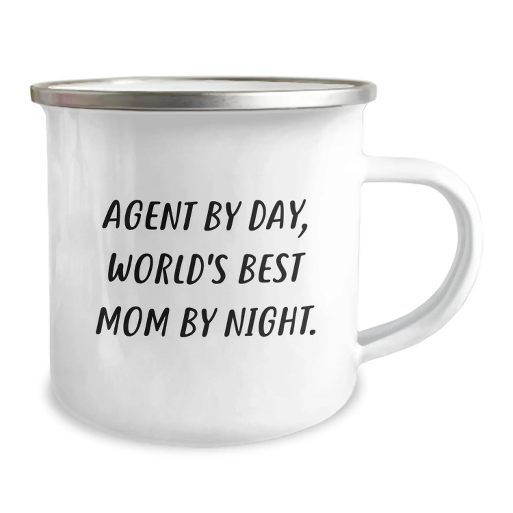 Agent Gifts from Family - Funny Agent By Day World's Best Mom By Night Camping Mug Birthday Unique Gifts - Image 2