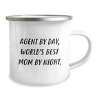 Agent Gifts from Family - Funny Agent By Day World's Best Mom By Night Camping Mug Birthday Unique Gifts - Image 2