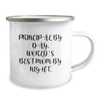 Principal By Day, World's Best Mom By Night. Funny Camping Mug for Graduation Gifts from Family to Principal