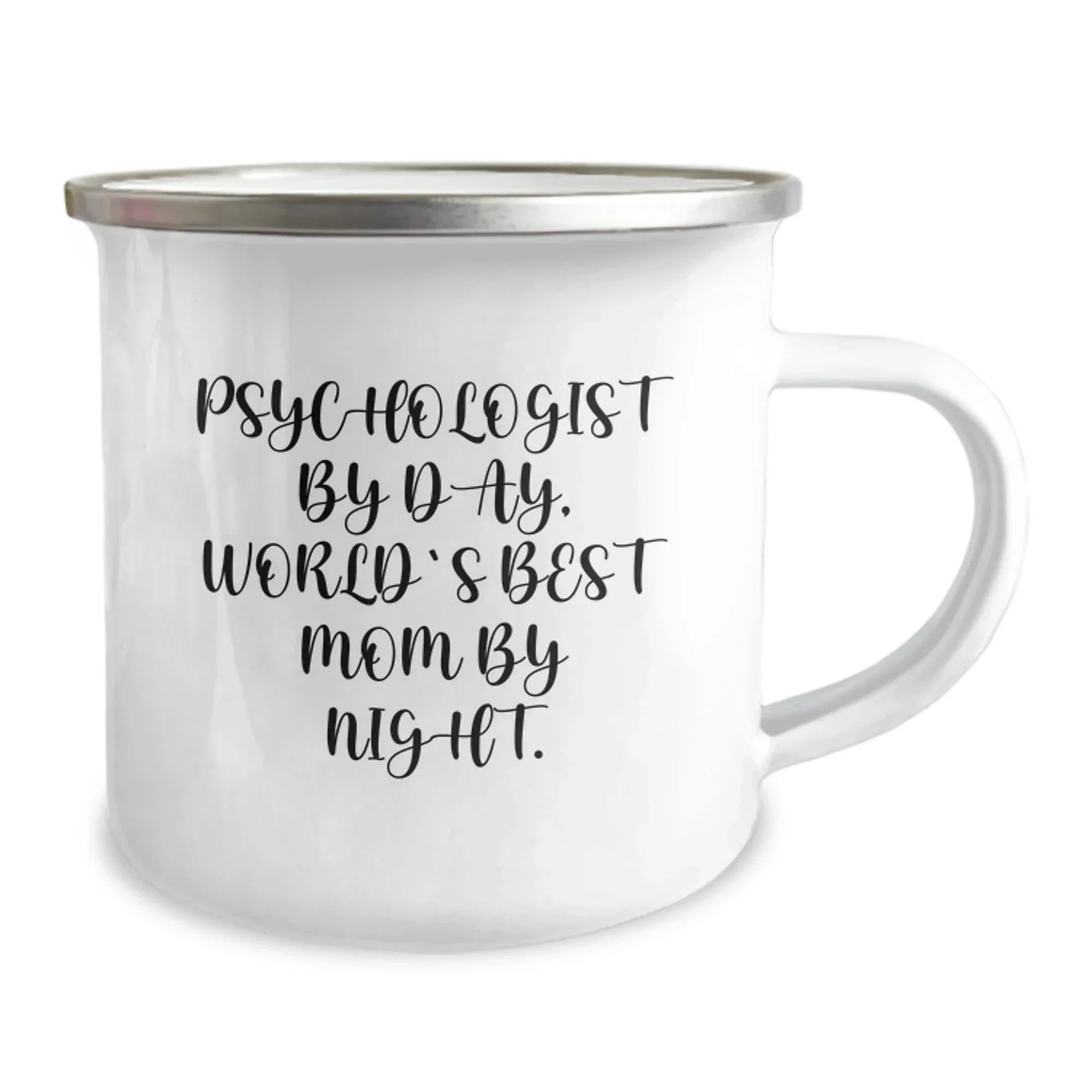 Psychologist Gifts from Mom, Funny Camping Mug for Graduation, 'Psychologist by Day, World's Best Mom by Night' Quote