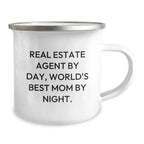 Real Estate Agent Funny Gifts from Mom for Real Estate Agent By Day, World's Best Mom By Night. Birthday Unique Gifts for Real Estate Agent