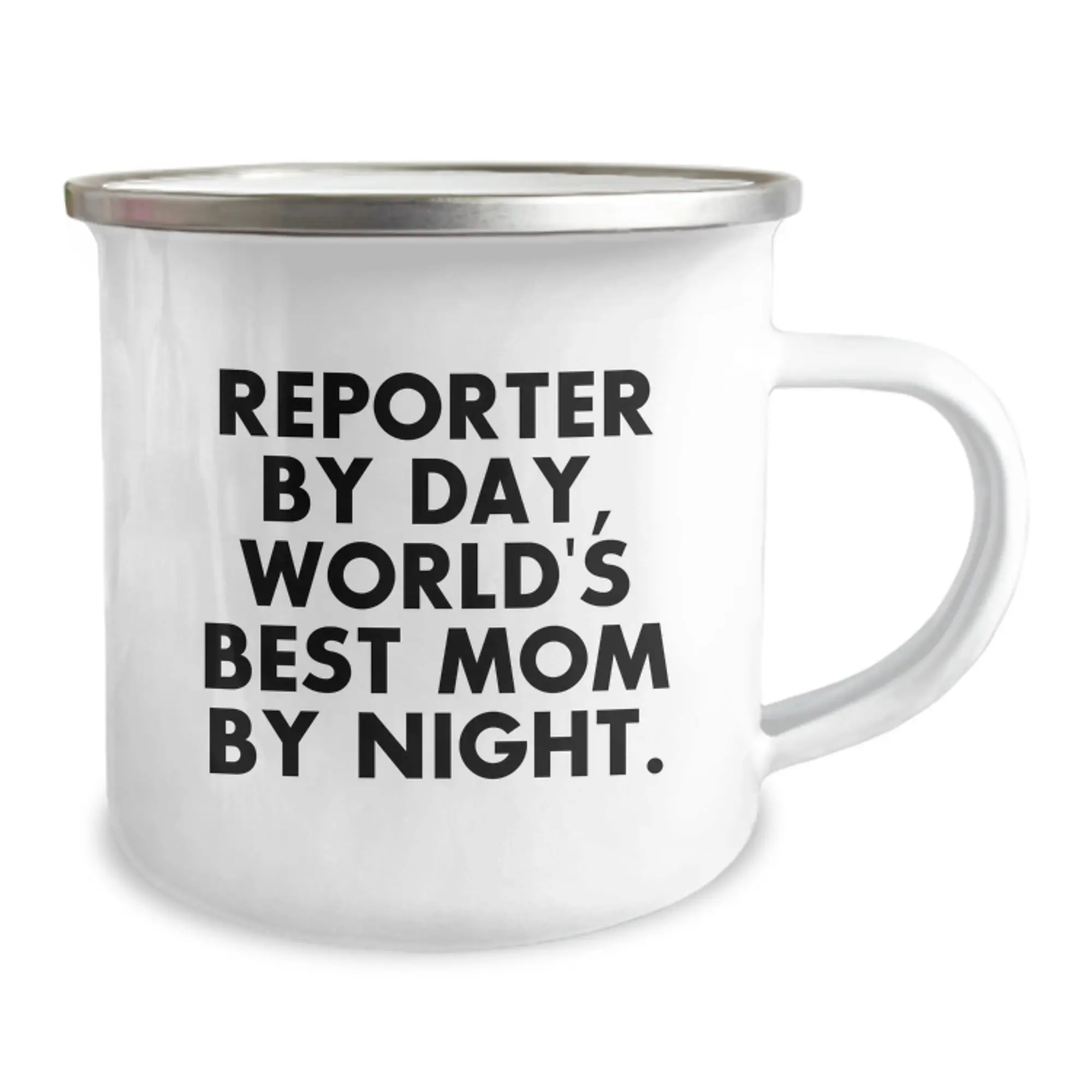Funny Reporter Gifts, Reporter By Day World's Best Mom By Night Camping Mug for Birthday, Reporter Enthusiast Unique Gifts from Friends, Family to Reporter - Image 2