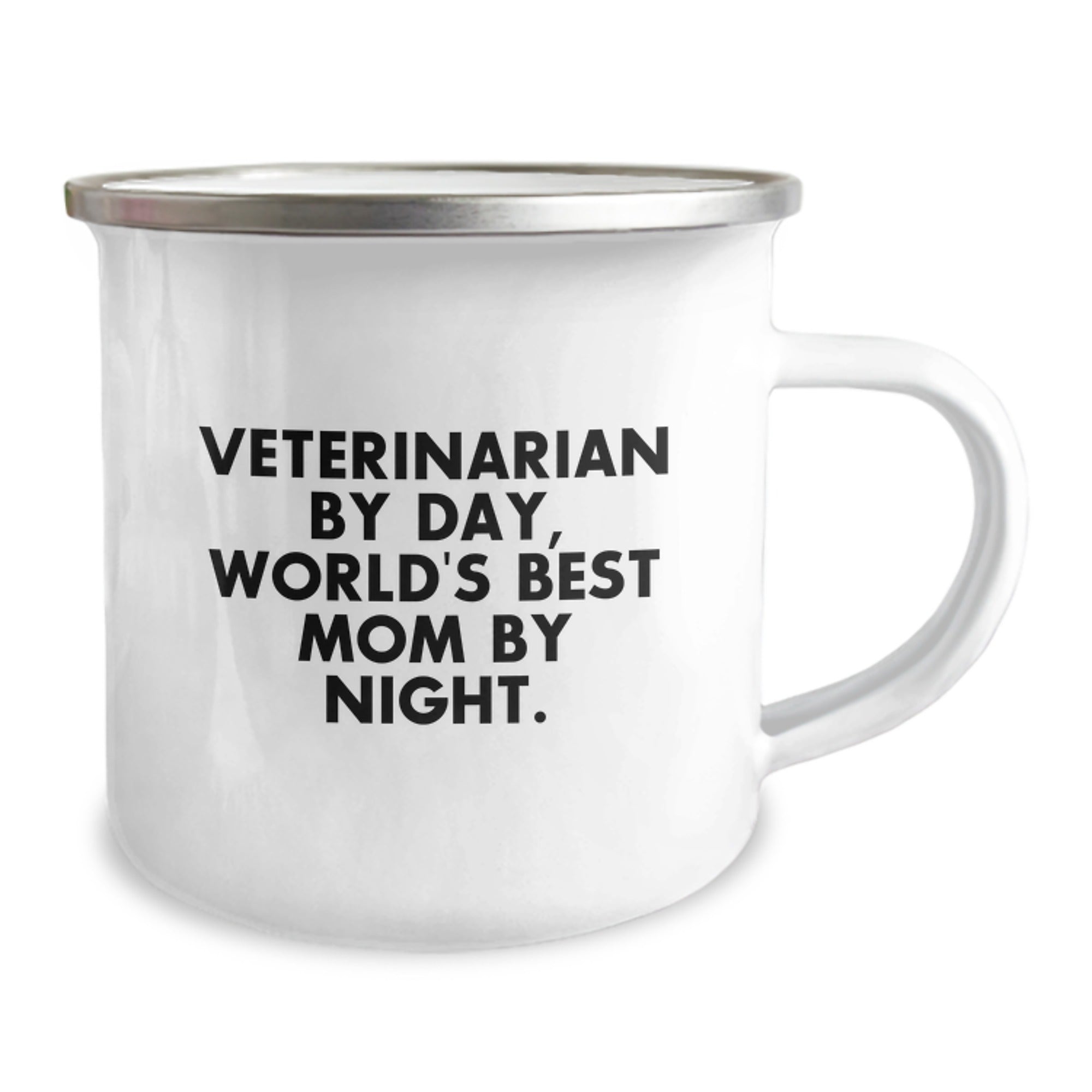 Veterinarian Gifts for Valentine's, Funny 'By Day, World's Best Mom By Night' Camping Mug for Veterinarian Friends, Gifts from Family, Stainless Steel 12 oz Capacity