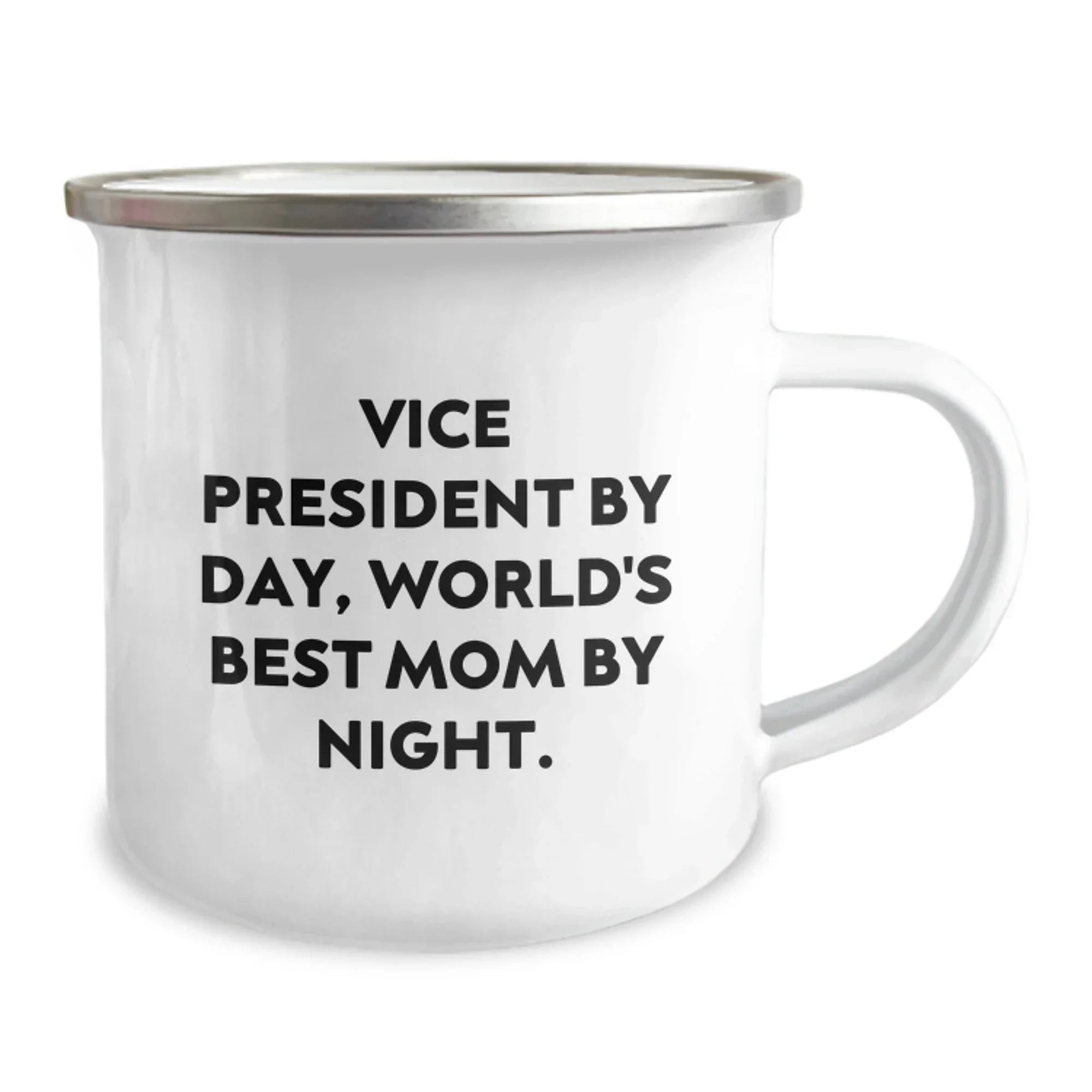 Funny Vice President Gifts from Friends - Vice President by Day, World's Best Mom by Night Camping Mug for Christmas Unique Gifts