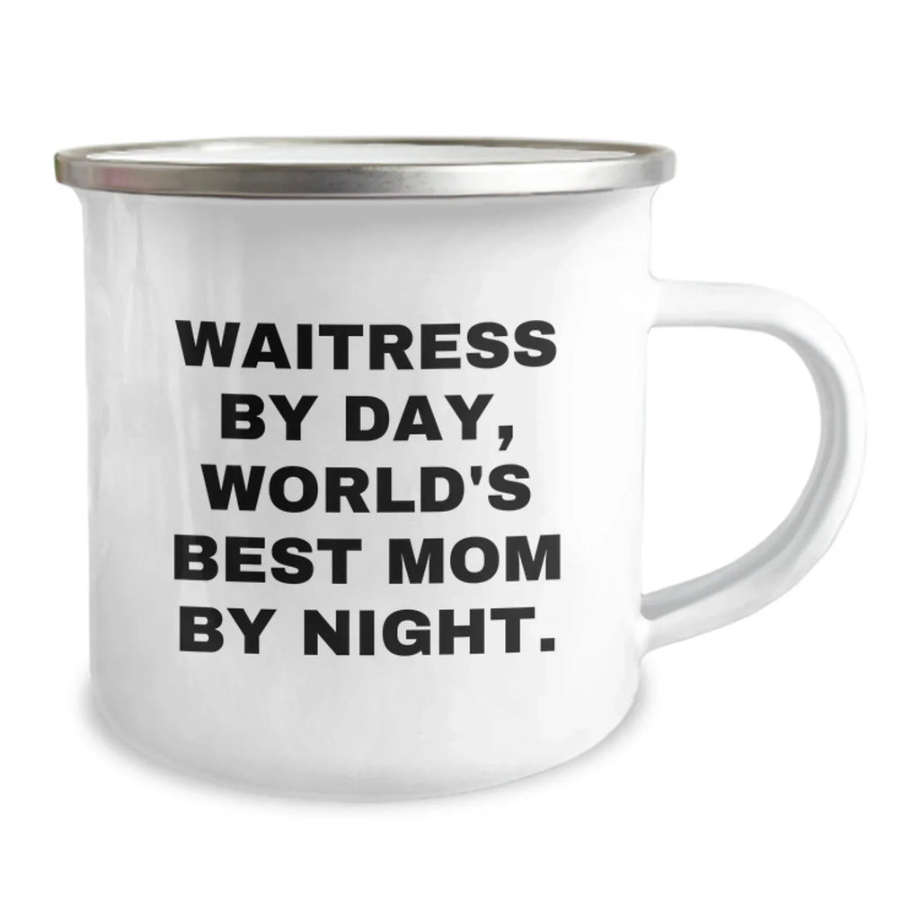 Funny Waitress Gifts, World's Best Mom Camping Mug for Christmas, Gifts from Family to Waitress, Unique Gifts for Waitress