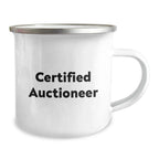 Auctioneer Gifts from Friends, Funny 'Certified Auctioneer' Camping Mug for Birthday