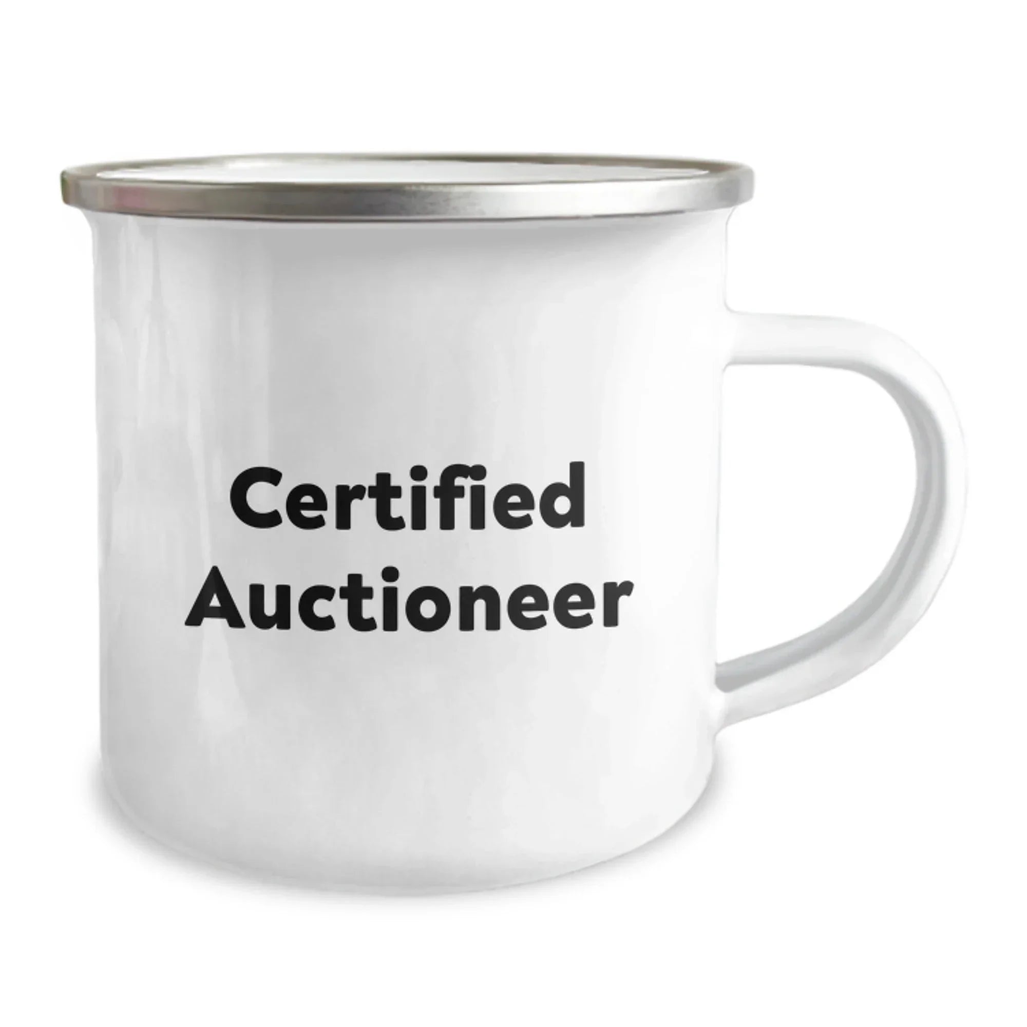 Auctioneer Gifts from Friends, Funny 'Certified Auctioneer' Camping Mug for Birthday