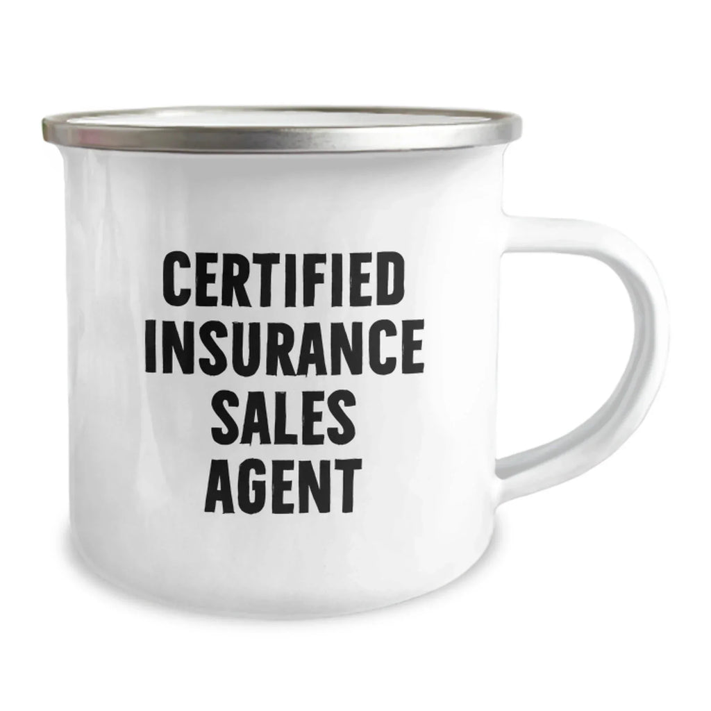 Unique Gifts for Insurance Sales Agent Friends and Family, Funny Certified Insurance Sales Agent Camping Mug, Christmas Unique Office Mugs for Men and Women