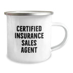 Unique Gifts for Insurance Sales Agent Friends and Family, Funny Certified Insurance Sales Agent Camping Mug, Christmas Unique Office Mugs for Men and Women