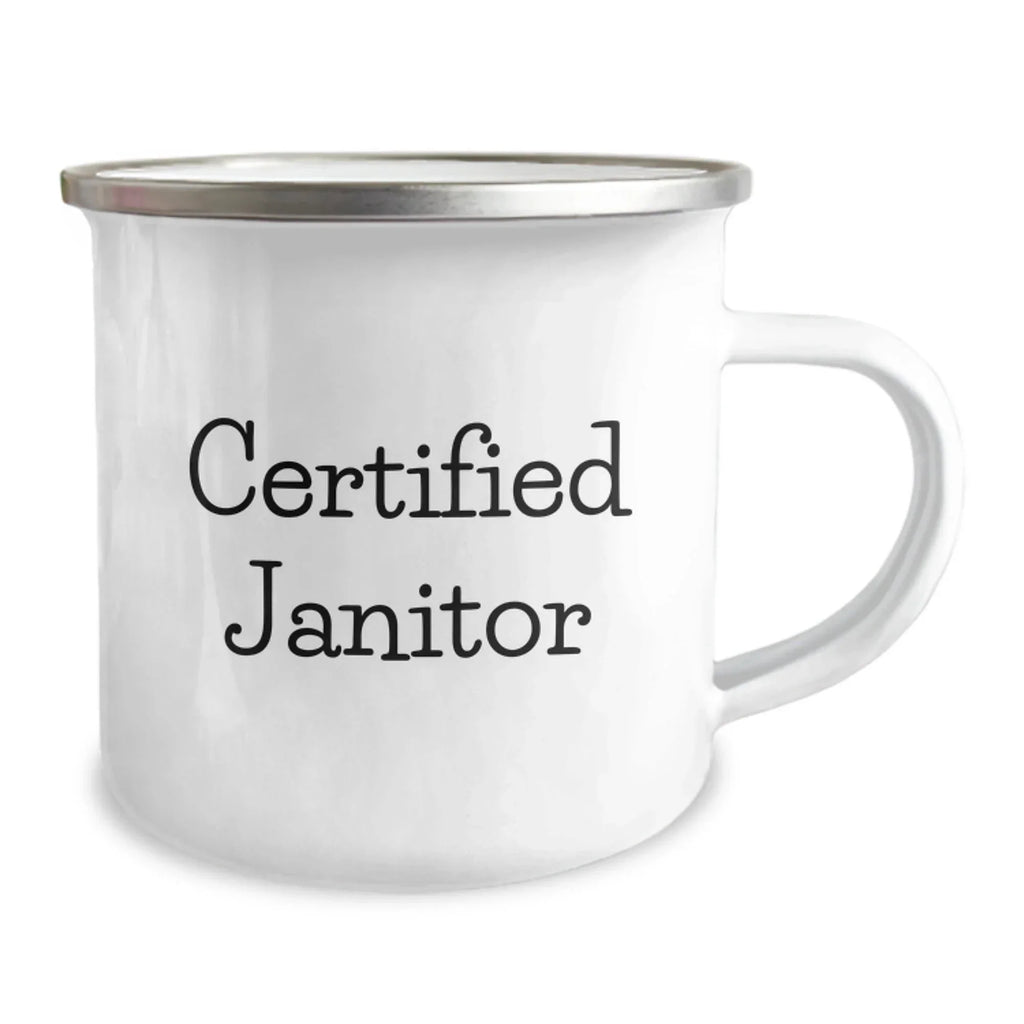 Funny Janitor Gifts from Friends for Janitor Valentine's Unique Camping Mug - 'Cleaning is my love language'