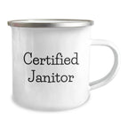 Funny Janitor Gifts from Friends for Janitor Valentine's Unique Camping Mug - 'Cleaning is my love language'