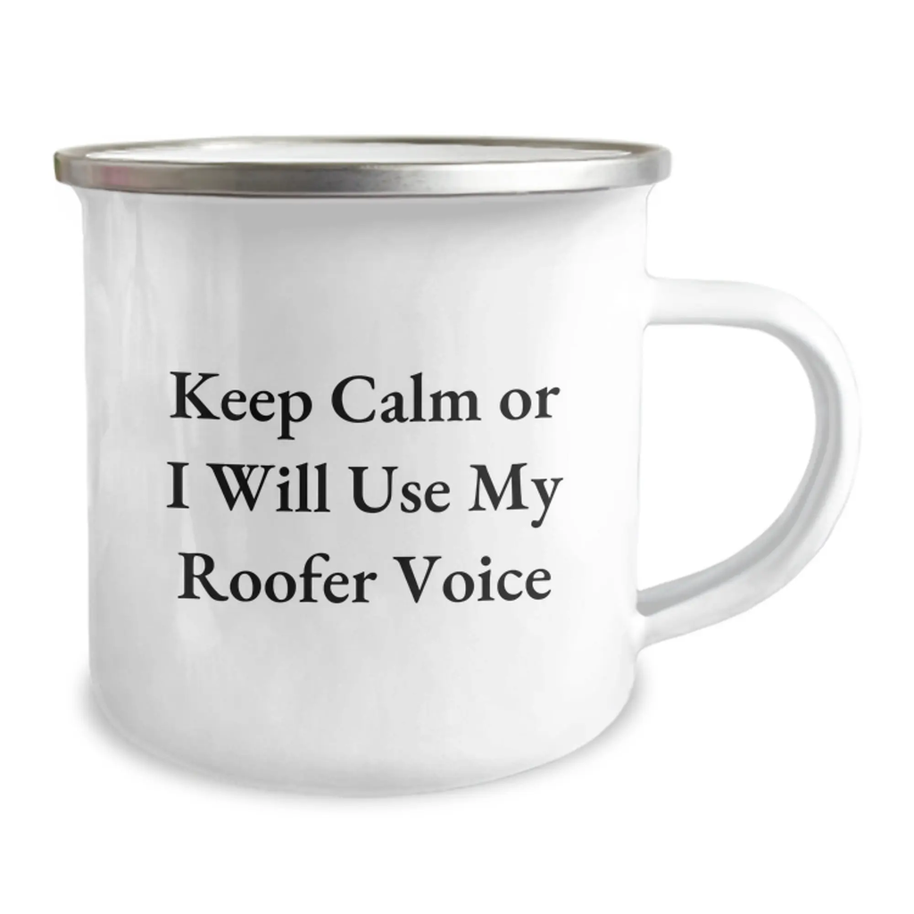 Funny Roofer Gifts from Men - Valentine's Unique Mugs for Friends and Family - Keep Calm Or I Will Use My Roofer Voice Stainless Steel - Image 2