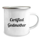 Gifts from Family to Godmother, Valentine's Fun Gifts, Funny 'World's Okayest Godmother' Camping Mug