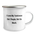Tonkinese Cat Lover's Camping Mug, Funny Quote, Birthday Unique Gift from Friends to Family, 12 oz Stainless Steel