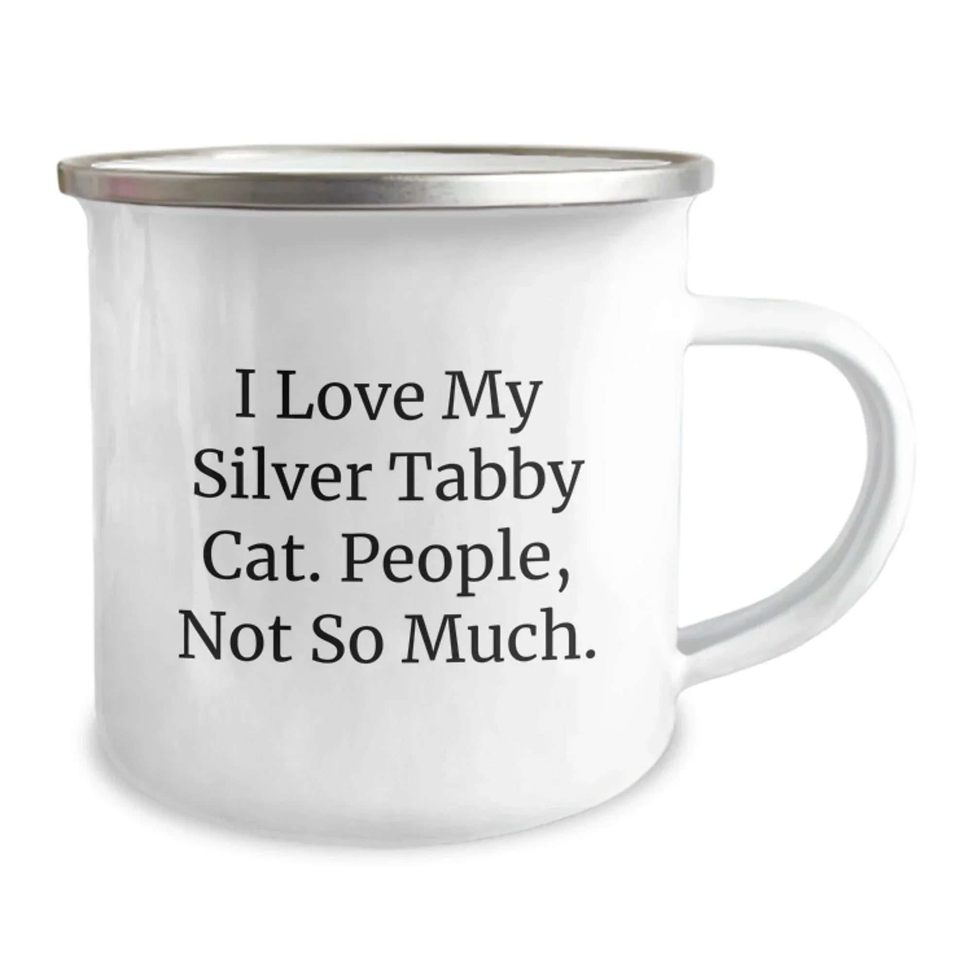 Funny Silver Tabby Cat Camping Mugs Gifts from Men for Silver Tabby Cat Lovers on Christmas Unique