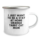 Gifts from Orange Tabby Cat Lovers for Stay at Home Orange Tabby Cat Mom Camping Mug, Funny Valentine's Unique Gifts for Orange Tabby Cat Enthusiasts - Orange Tabby Cat Mom