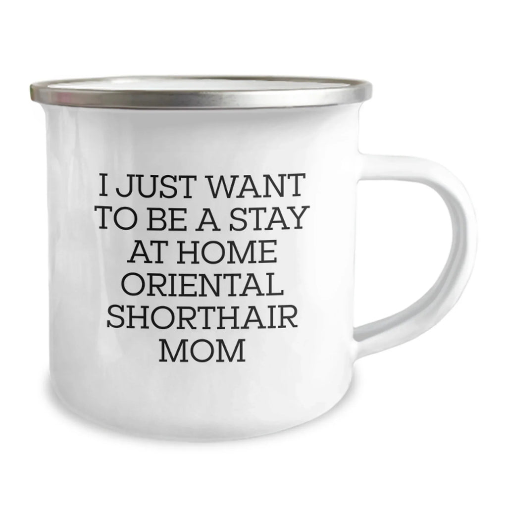 Funny Oriental Shorthair Cat Lover's Valentine's Gifts from Mom, Heartwarming Mom's Camping Mug for Oriental Shorthair Cat Enthusiast