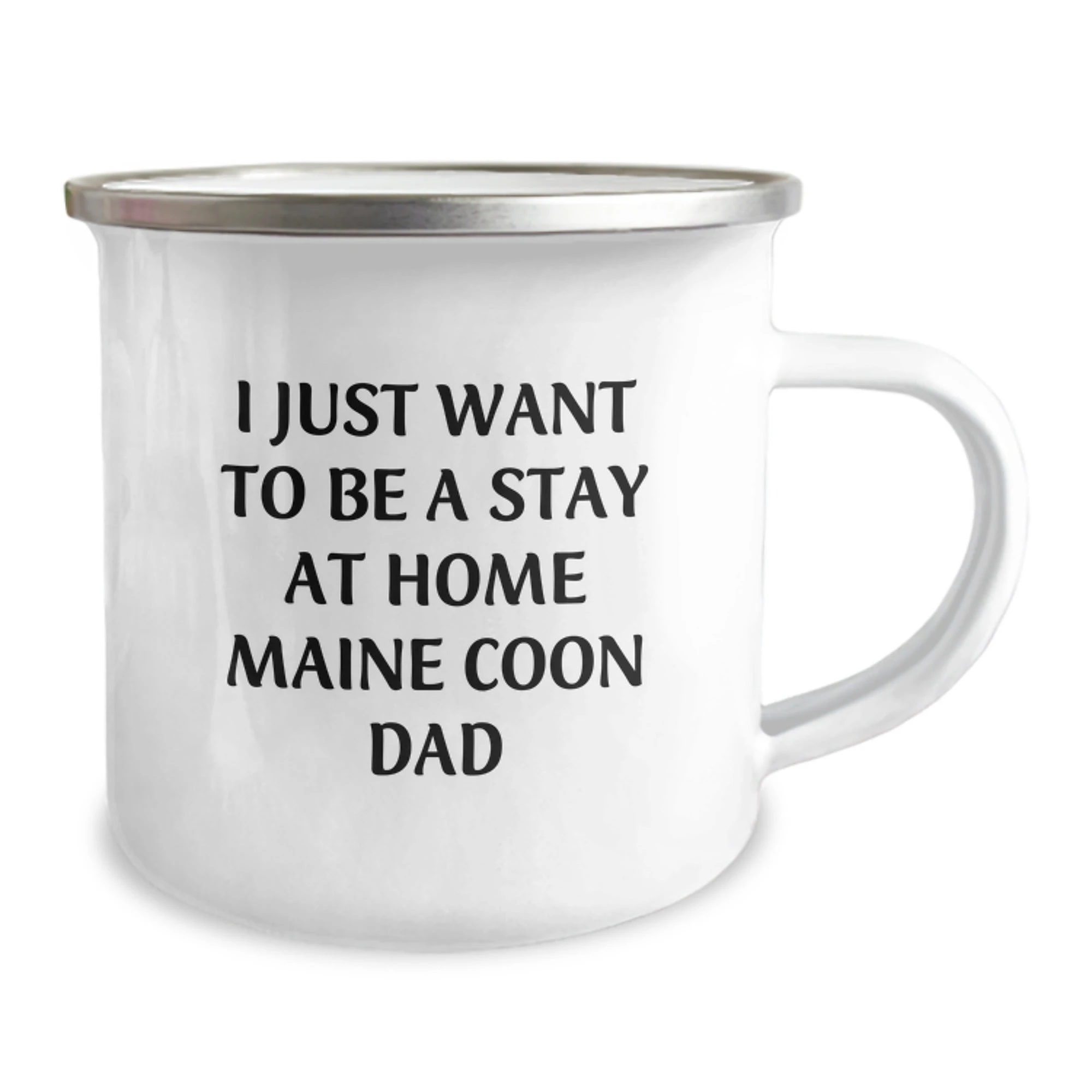 Maine Coon Cat Lover Gifts for Men, Funny Camping Mug for Husbands, I Just Want To Be A Stay At Home Dad Christmas Unique Gifts from Husband to Wife