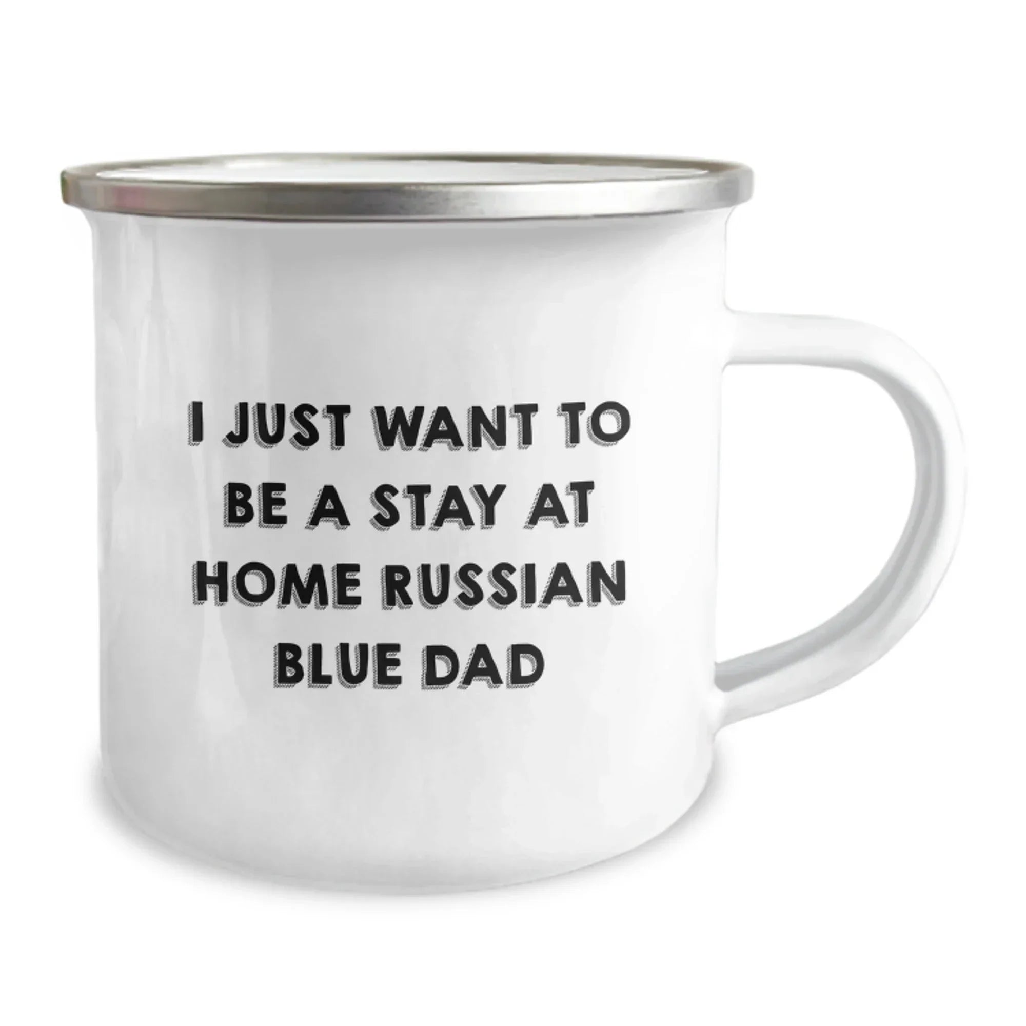 Funny Russian Blue Cat Gifts for Men from Dad to Russian Blue Cat Lover Camping Mug for Christmas Unique Presents