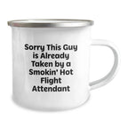Funny Flight Attendant Gifts for Men from Friends - Smokin' Hot Flight Attendant Camping Mug, Christmas Unique Presents