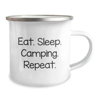 Funny Camping Mug Gifts for Friends - Eat. Sleep. Camping. Repeat. Birthday Unique Presents - Image 2