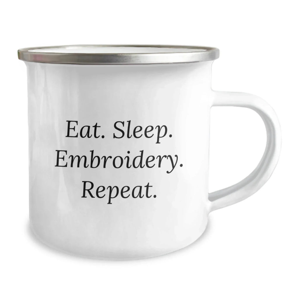 Embellish Your Christmas with Funny Embroidery Camping Mugs for Friends, Coworkers, or Family - Unique Gifts from Men, Women, or You