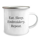 Embellish Your Christmas with Funny Embroidery Camping Mugs for Friends, Coworkers, or Family - Unique Gifts from Men, Women, or You