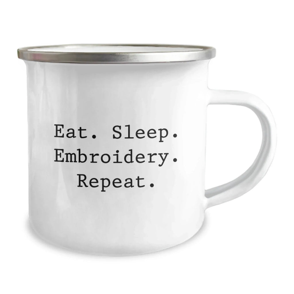 Fun Embroidery Camping Mug Gifts from Men to Women and Friends for Christmas