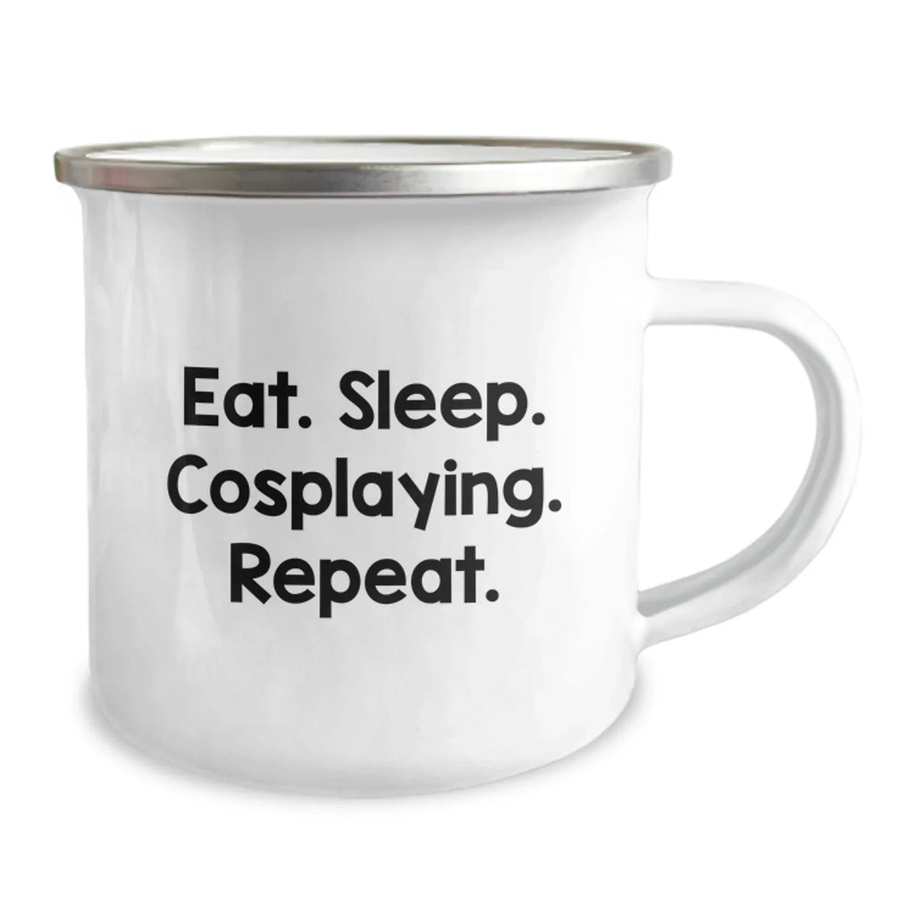 Funny Cosplaying Gifts for Friends Gifts from Men - Eat. Sleep. Cosplaying. Repeat. on Unique Graduation Camping Mug