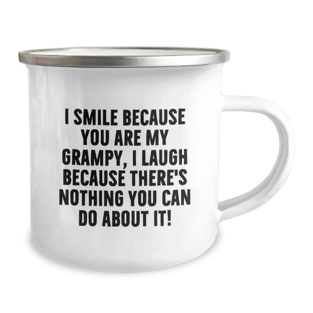 Funny Grampy Camping Mug Gifts from Family, Perfect Birthday Unique Gifts for Grampy, Stainless Steel with Enamel Finish - Image 2