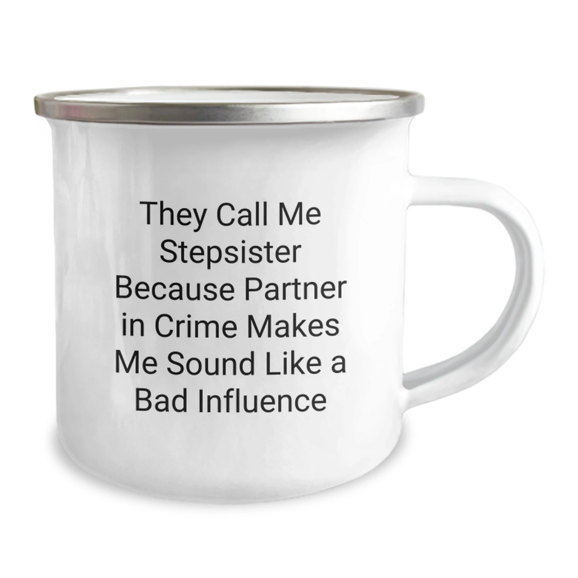 Funny Stepsister Gifts for Her, Partner in Crime Christmas Unique Gifts from Siblings, Stepsister Camping Mug